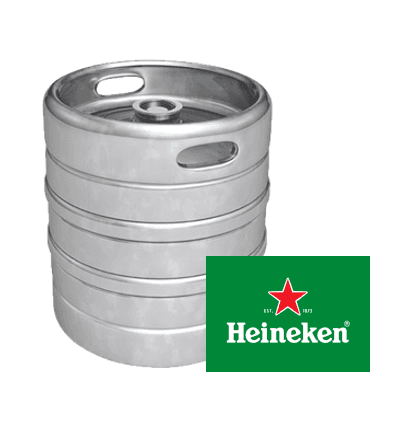 RVS biervat met Heineken-logo